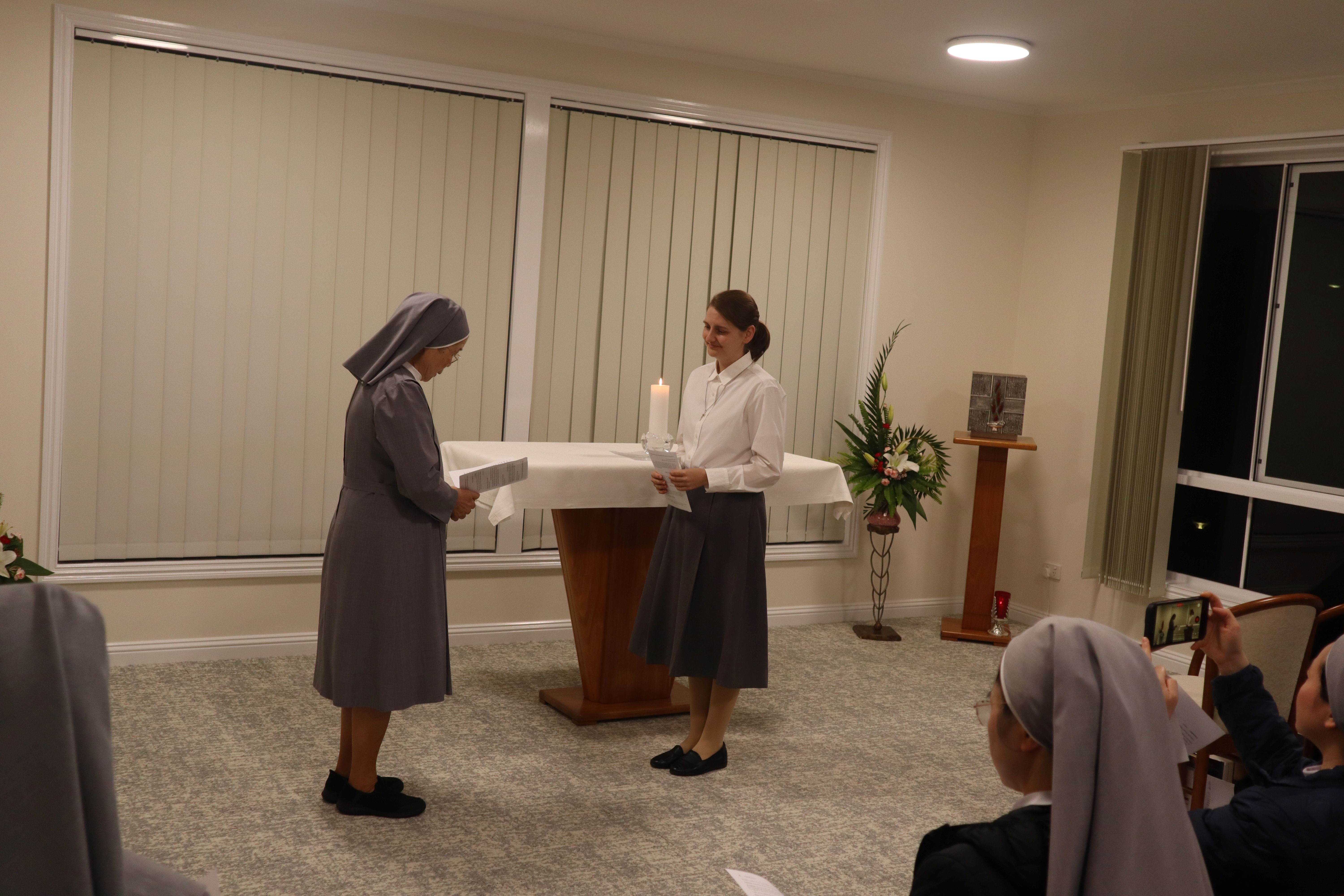 Expressing desire to enter Novitiate
